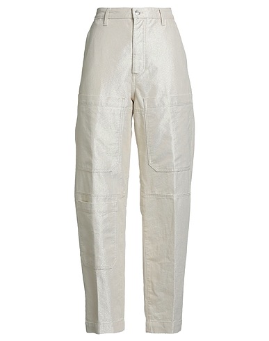 NINE IN THE MORNING Denim trousers Ivory 70% Cotton, 20% Viscose, 10% Polyester