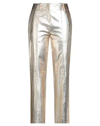 ALYSI Casual pants CHOCOLAT Gold 100% Leather