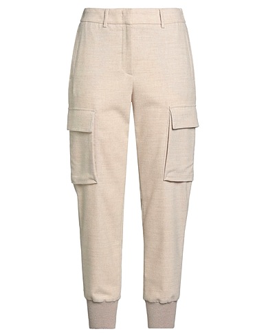 PESERICO Casual pants EASY Beige 39% Wool, 33% Polyester, 14% Viscose, 13% Polyamide, 1% Elastane