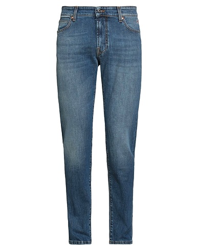 ROŸ ROGER'S Denim pants Blue 99% Cotton, 1% Elastane