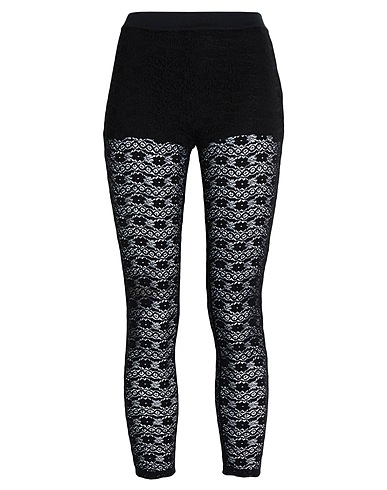 MAJE Leggings Black 95% Polyester, 5% Elastane