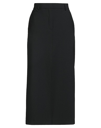OTTOD'AME Midi skirt Black 53% Polyester, 43% Virgin Wool, 4% Elastane