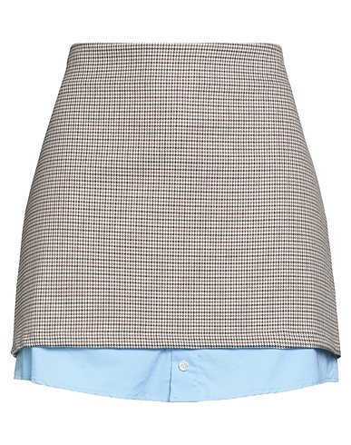 HAVEONE Mini skirt Brown 62% Polyester, 35% Viscose, 3% TPE - Thermoplastic Elastomer