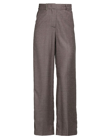 PESERICO Casual pants Dark brown 98% Virgin Wool, 1% Polyamide, 1% Metallic fiber