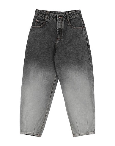 BRUNELLO CUCINELLI Denim pants Black 100% Cotton, Leather, Brass