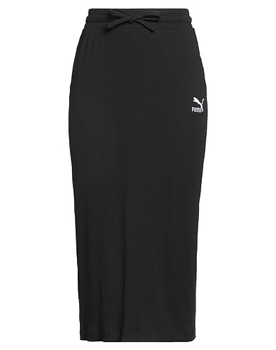 PUMA Midi skirt Black 58% Cotton, 39% Polyester, 3% Elastane