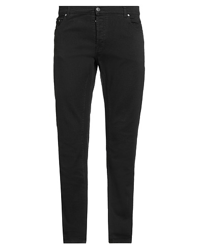 GREY DANIELE ALESSANDRINI Denim trousers Black 97% Cotton, 3% Elastane
