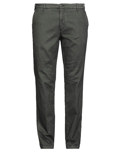 40WEFT Casual pants Dark green 96% Cotton, 4% Elastane