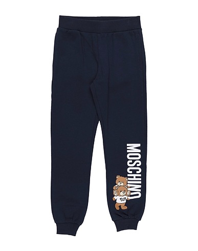 MOSCHINO KID Casual trouser Navy blue 100% Cotton, Elastane