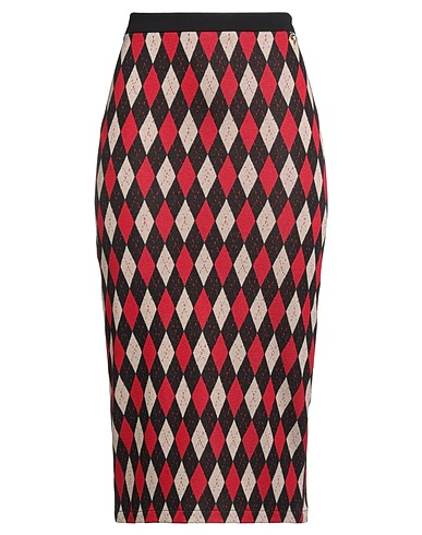 GAI MATTIOLO Midi skirt GM Dark brown 78% Viscose, 20% Polyester, 2% Elastane, Nylon