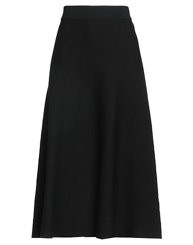 P.A.R.O.S.H. Midi skirt Black 75% Wool, 15% Cashmere, 10% Elastane