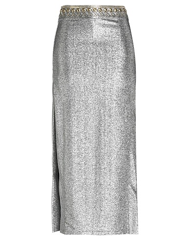 RABANNE Long skirt Silver 73% Viscose, 20% Polyester, 7% Elastane