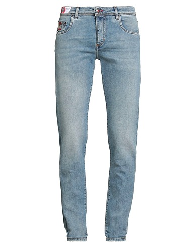 CAMOUFLAGE AR AND J. Denim pants Blue 98% Cotton, 2% Polyurethane