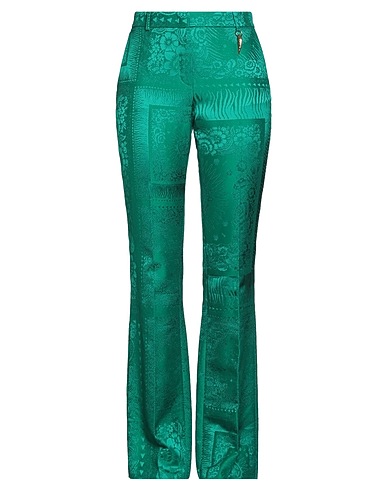 ROBERTO CAVALLI Casual trouser Emerald green 50% Cotton, 50% Viscose