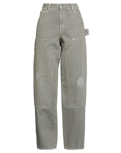 GOLDEN GOOSE Denim trousers Sage green 58% Cotton, 42% Polyester