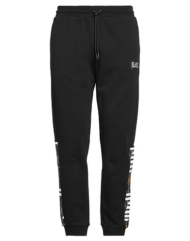 EA7 Casual trouser Black 100% Cotton, Elastane