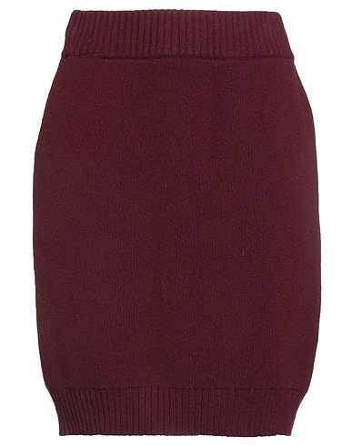 DANIELE FIESOLI Mini skirt COLLEZIONE N_01 Burgundy 90% Merino Wool, 10% Cashmere