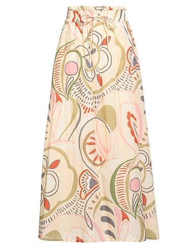 MASSIMO ALBA Long skirt Cream 100% Cotton