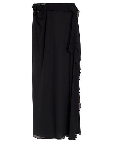 ANN DEMEULEMEESTER Jupe longue 100% Soie, Cuir de veau