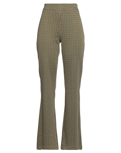 CROCHÈ Casual trouser Military green 69% Polyester, 28% Viscose, 2% Elastane, 1% Acrylic