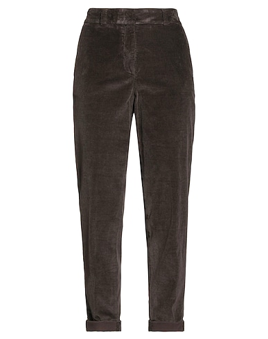 PESERICO Casual pants Dark brown 75% Cotton, 23% Modal, 2% Elastane