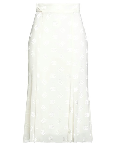 DOLCE&GABBANA Midi-Rock Elfenbein 51% Seide, 43% Viskose, 6% Elastan