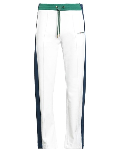 CASABLANCA Casual trouser White 100% Organic cotton, Elastane, PVC - Polyvinyl chloride
