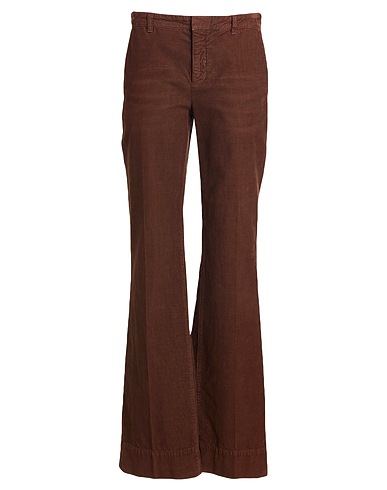 SAINT LAURENT Casual trouser Brown 100% Cotton, Calfskin
