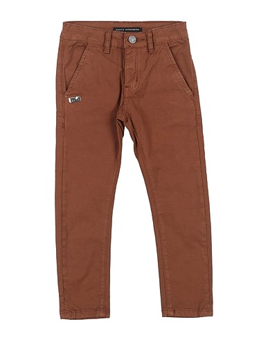 DANIELE ALESSANDRINI Casual pants Brown 98% Cotton, 2% Elastane