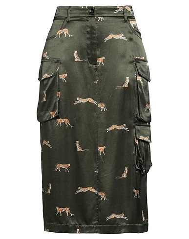 BALLANTYNE Midi skirt Military green 100% Viscose
