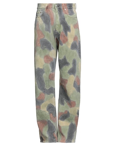 PALM ANGELS Denim trousers Military green 100% Cotton