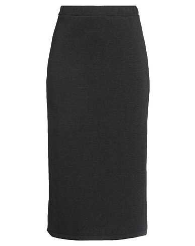 SISTE'S Midi skirt Black 80% Polyester, 15% Viscose, 5% Elastane