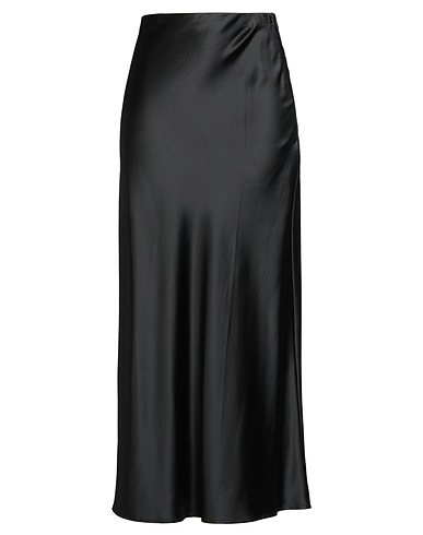 ICHI Long skirt Black 97% Polyester, 3% Elastane