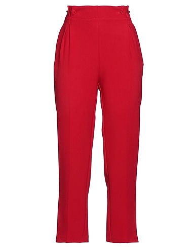 SIMONA CORSELLINI Casual trouser Red 63% Polyester, 27% Viscose, 7% Cotton, 3% Elastane