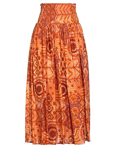 VICOLO Midi skirt Orange 100% Cotton