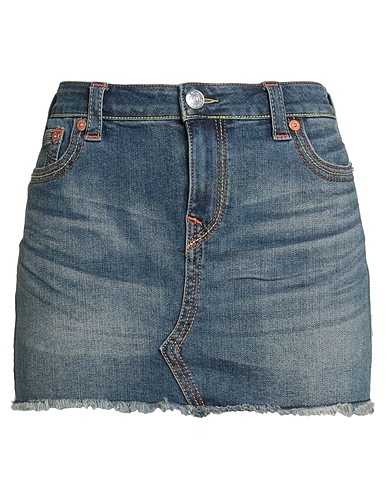 TRUE RELIGION Denim skirt Blue 67% Cotton, 25% Polyester, 7% Rayon, 1% Elastane