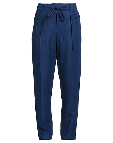 GABRIELE PASINI Casual trouser Blue 100% Linen