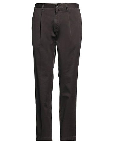 DEVORE INCIPIT Casual pants Dark brown 97% Cotton, 3% Elastane