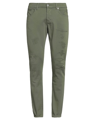 DONDUP Casual trouser Military green 92% Cotton, 6% Elastomultiester, 2% Elastane