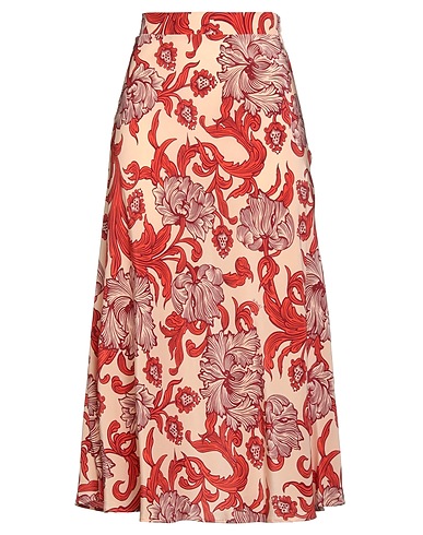 LA DOUBLE J Midi skirt Apricot 100% Silk