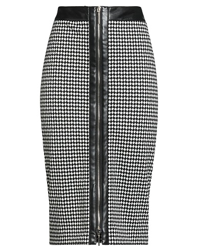 SIMONA CORSELLINI Midi skirt Black 67% Polyester, 30% Viscose, 3% Elastane, Polyurethane