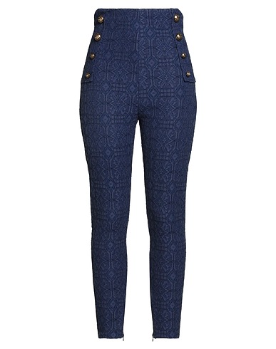 ELISABETTA FRANCHI Casual trouser Navy blue 40% Cotton, 30% Viscose, 30% Polyamide