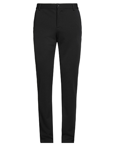 DANIELE ALESSANDRINI HOMME Casual trouser Black 95% Polyester, 5% Elastane