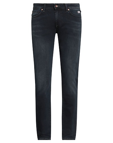 ROŸ ROGER'S Denim pants Blue 93% Cotton, 5% Elastomultiester, 2% Elastane