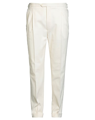 CC COLLECTION CORNELIANI Casual pants Ivory 98% Cotton, 2% Elastane