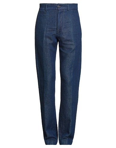 MESSAGERIE Denim trousers PATRIZIO PISCAGLIA Blue 63% Cotton, 37% Linen