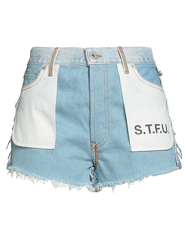 HERON PRESTON Denim shorts Blue 100% Cotton