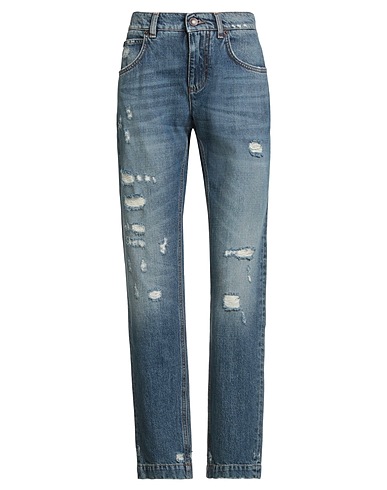 DOLCE&GABBANA Pantaloni jeans Blu 100% Cotone, Ottone, Poliestere, Vetro, Seta