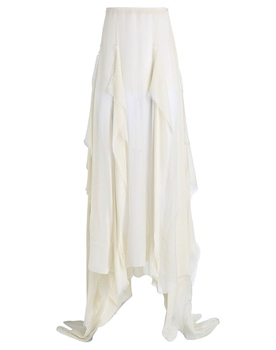 ANN DEMEULEMEESTER Long skirt Ivory 100% Silk