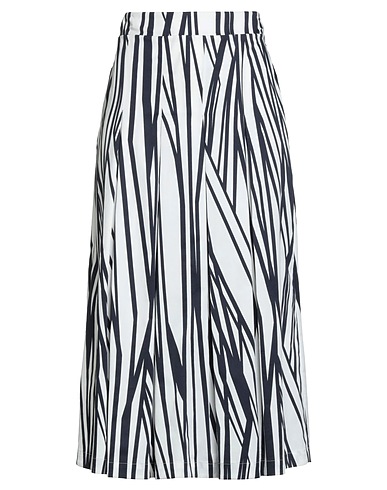 ALPHA STUDIO Midi skirt White 97% Cotton, 3% Elastane